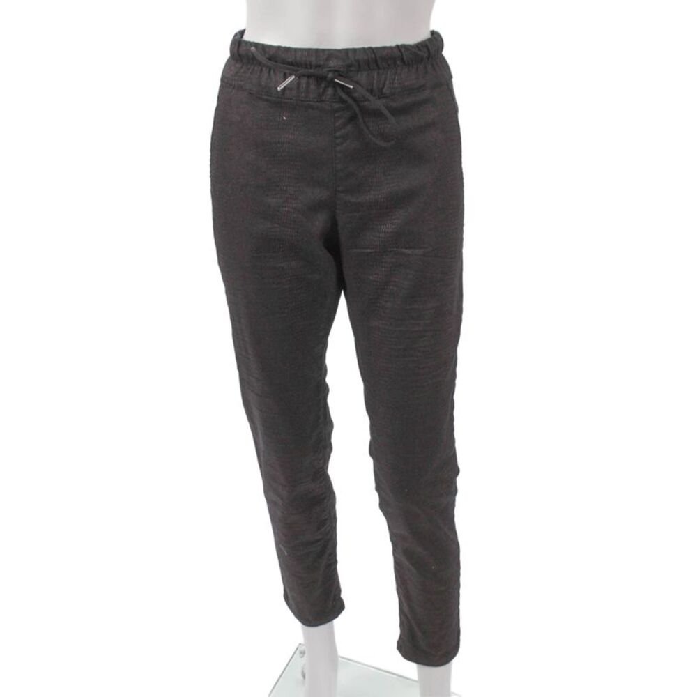 Flog Womens Jogger Pants Black Cotton Drawstring Inseam 26 Size 28
